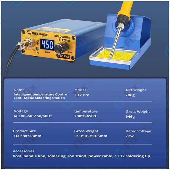 Mechanic T12 Pro - Station de Soudage Numérique (Blue)