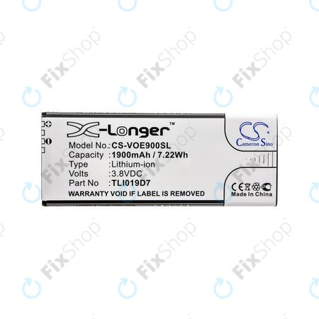 Batterie pour Alcatel 1 Dual Sim, TCL 5033, Vodafone VFD, Telstra, 1900mAh, Li-Ion, 3.8V, TLI019D7, HQ