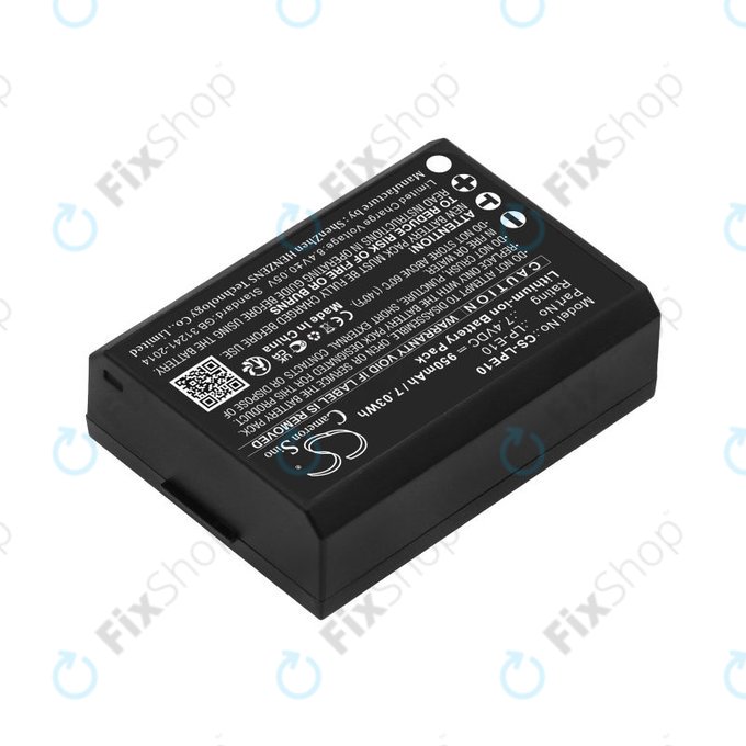 Batterie pour Canon EOS 1100D, EOS 1300D, 950mAh, Li-Ion, 7.4V, LP-E10, HQ