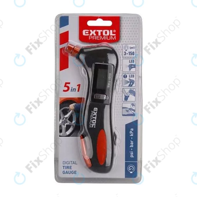 Extol Premium 8863050 Urgence - Compteur de pression des pneus 5 en 1