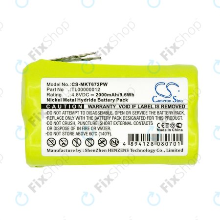 Batterie pour Makita 6722D, 6723DW, 2000mAh, Ni-MH, 4.8V, TL00000012, HQ