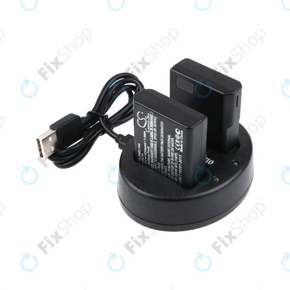 2 batteries avec chargeur pourNikon Coolpix P7000, P7700, D3100, D3200, D5100, 1030mAh, Li-Ion, 7.4V, EN-EL14, HQ