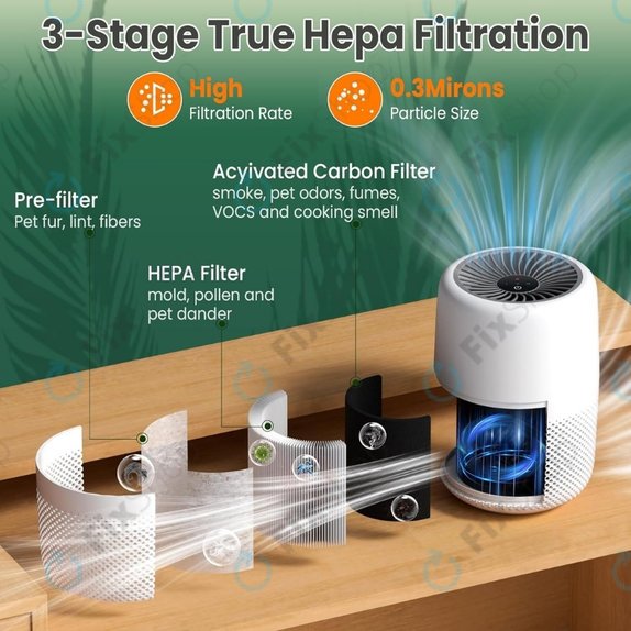Levoit Core Mini - Filtre HEPA 3-en-1 (Charbon actif) (2 pièces)