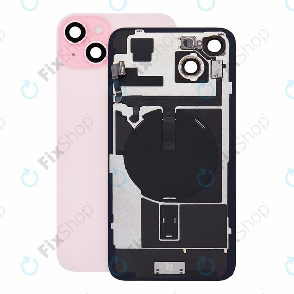 Verre de coque arrière pour iPhone 15 Plus, Pink, Pulled A