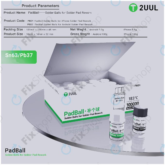 Billes d'étain pour réparation Android, 2UUL PB02