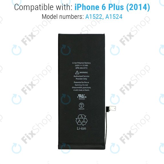 Batterie pour iPhone 6 Plus, 2915mAh