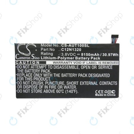 Batterie pour Asus Transformer Book T100, 8150mAh, Li-Pol, 3.8V, C12N1320, HQ