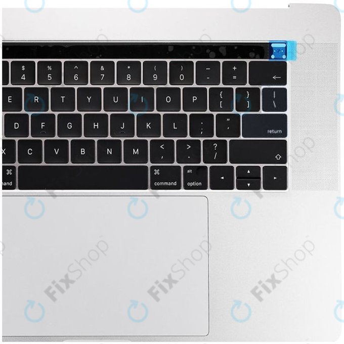 Apple MacBook Pro 15" A1707 (Fin 2016 - Mi 2017) - Cadre clavier supérieur + clavier US + microphone + trackpad + haut-parleurs (Argent)