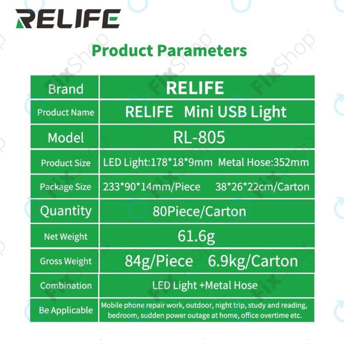 Relife RL-805 - Mini lampe LED USB