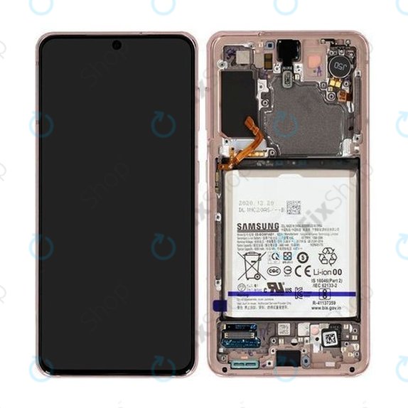 Samsung Galaxy S21 G991B - Écran LCD + Ecran Tactile + Cadre + Batterie (Violet Phantom) - GH82-24716B, GH82-24718B Genuine Service Pack