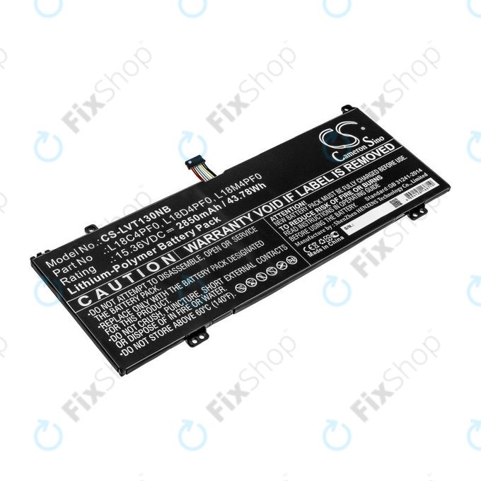 Batterie pour Lenovo ThinkBook 13s, 14s, 2850mAh, Li-Pol, 15.36V, L18C4PF0, HQ