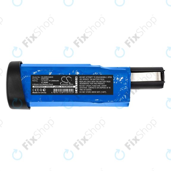 Batterie pour Shark WV200UK, WV200, WV201, WV205, WV220, Ion W1 Cord, 2500mAh, Li-Ion, 10.8V, XFBT200, HQ