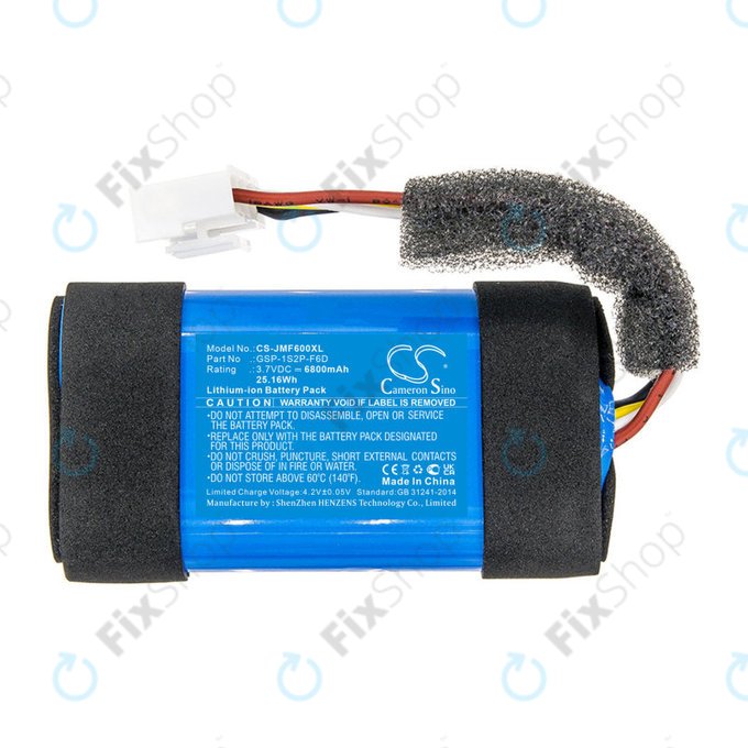 Batterie pour JBL Flip 6, 6800mAh, Li-Ion, 3.7V, GSP-1S2P-F6D, HQ