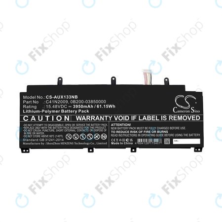 Batterie pour Asus ROG Flow X13 GV301QE-K6008, 3950mAh, Li-Pol, 15.48V, C41N2009, HQ