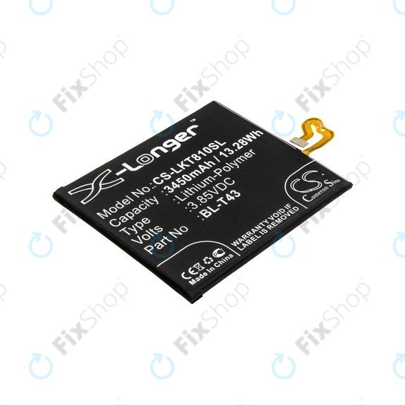 Batterie pour LG G8S ThinQ, ThinQ Global, 3450mAh, Li-Pol, 3.85V, BL-T43, HQ