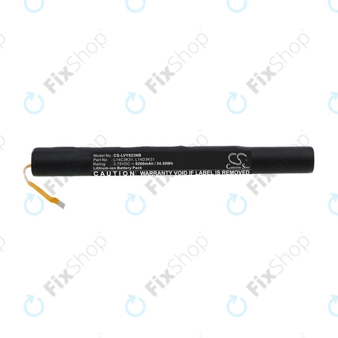 Batterie pour Lenovo Yoga Tablet 2, 9200mAh, Li-Ion, 3.75V, L14C3K31, HQ