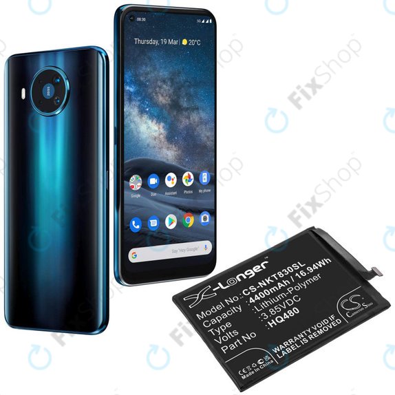 Batterie pour Nokia 8.3 2020 5G, 4400mAh, Li-Pol, 3.85V, HQ480, HQ