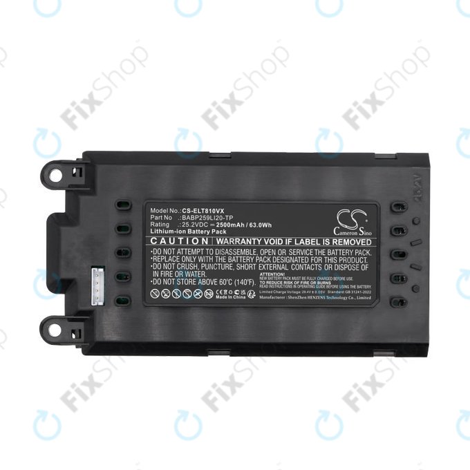 Batterie pour Electrolux Well Q8, WQ81-3OMB, WQ81-PANIM, 2500mAh, Li-Ion, 25.2V, BABP259LI20-TP, HQ