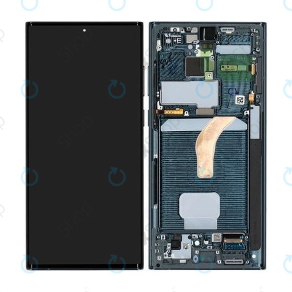 Samsung Galaxy S22 Ultra S908B - Écran LCD + Écran Tactile + Cadre (Vert) - GH82-27489D, GH82-27488D Genuine Service Pack