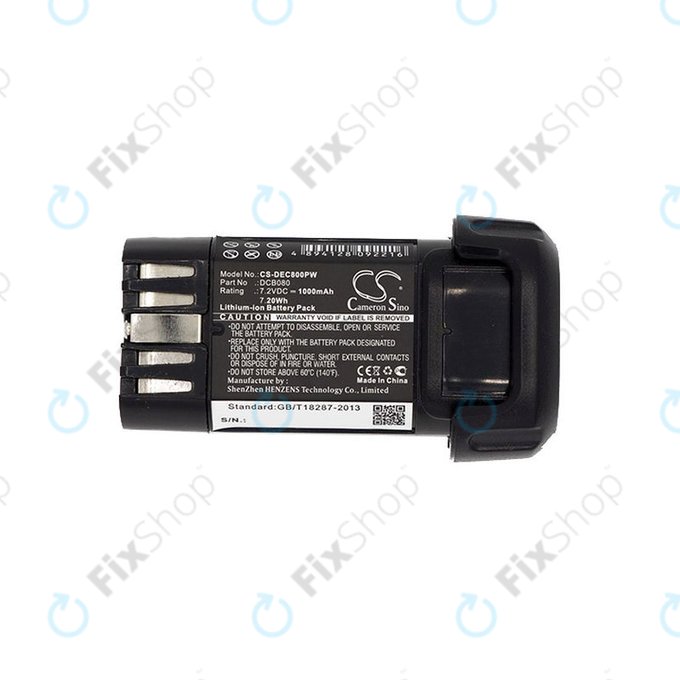 Batterie pour Dewalt Dcb095, Dewalt Dcf680, 1000mAh, Li-Ion, 7.2V, DCB080, HQ