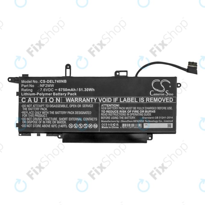 Batterie pour Dell Latitude 7310 2-in-1, 7400 2-in-1, 6750mAh, Li-Pol, 7.6V, NF2MW, HQ