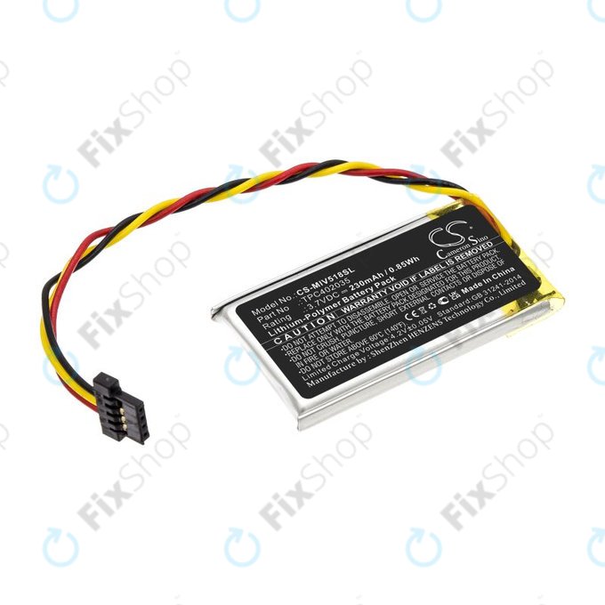 Batterie pour Mio MiVue 508, 518, 528, 538, 608, 618, 792, 230mAh, Li-Pol, 3.7V, TPC402035, HQ