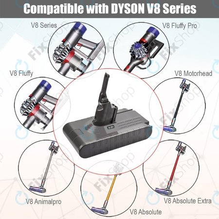 Dyson V8 - Batterie 215681, PM8-US-HFB1497A Li-Ion 21.6V 4000mAh