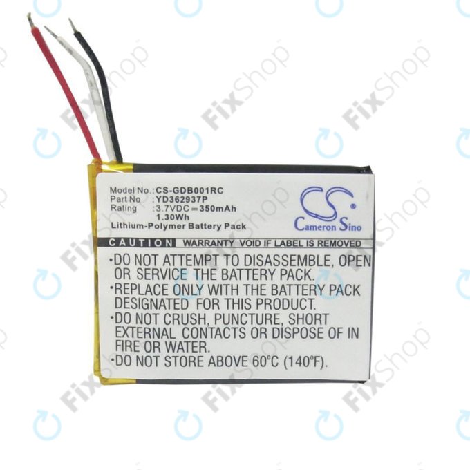 Batterie pour GoPro Wifi Remote, 350mAh, Li-Pol, 3.7V, YD362937P, HQ