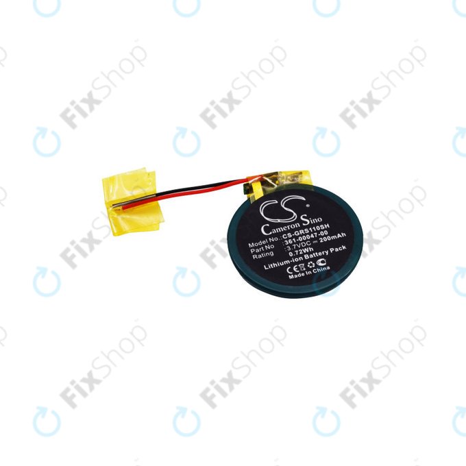 Batterie pour Garmin Approach S1, S3, S4, Forerunner 110, 210, S1, 200mAh, Li-Ion, 3.7V, 361-00047-00, HQ