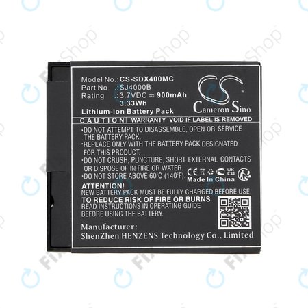 Batterie pour SJCAM SJ4000, SJ5000, 900mAh, Li-Ion, 3.7V, SJ4000B, HQ
