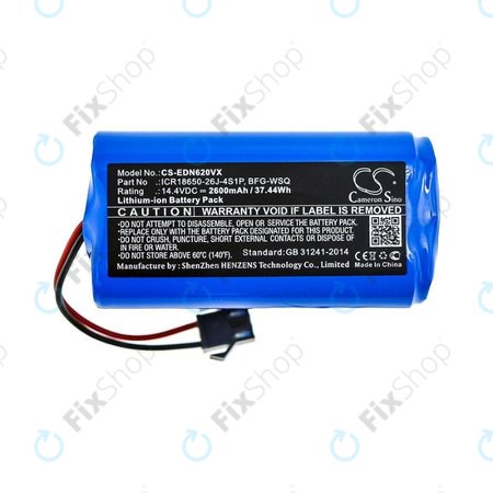 Ecovacs Deebot N79, N79S, Eufy RoboVac-series, Proscenic 850-series - Batterie BFG-WSQ, ICR18650-26J-4S1P, UR18650ZY-4S1P-AAM Li-Ion 14.4V 2600mAh HQ