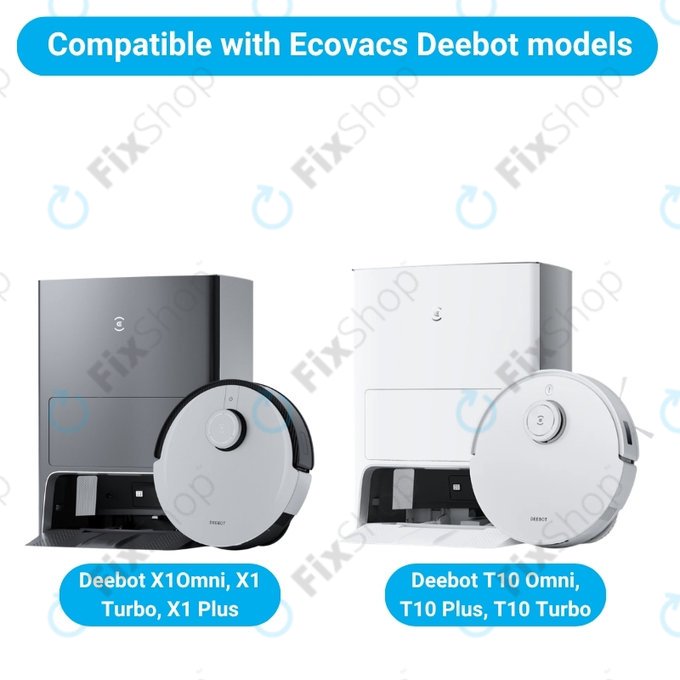 Kit de pièces de rechange pour Ecovacs X1 Omni, T10 (2x Brosse principale, 4x Filtre, 4x Brosse latérale, 8x Chiffon de vadrouille, 4x Sac à poussière)