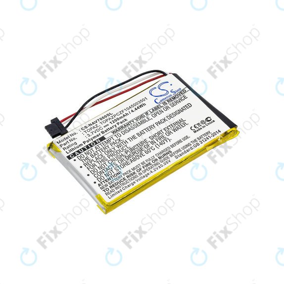 Batterie pour Navigon 70, 1200mAh, Li-Pol, 3.7V, Topaz, HQ