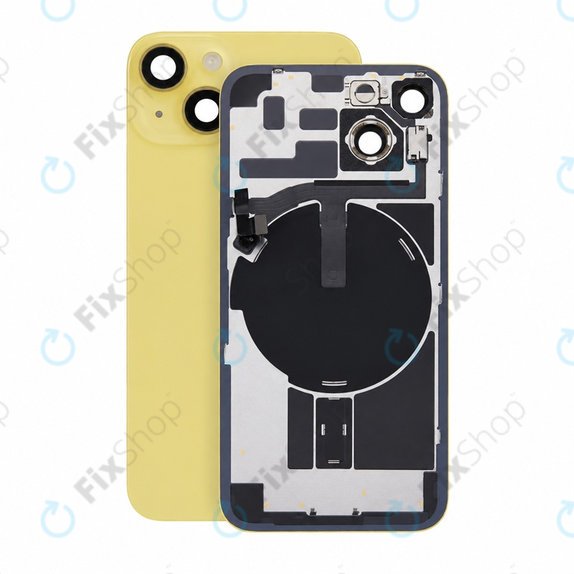 Verre de coque arrière pour iPhone 14, Yellow, Pulled A
