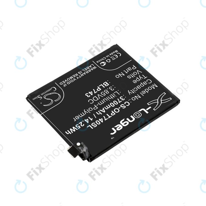Batterie pour OnePlus 7T, 3700mAh, Li-Pol, 3.85 V, BLP743, HQ