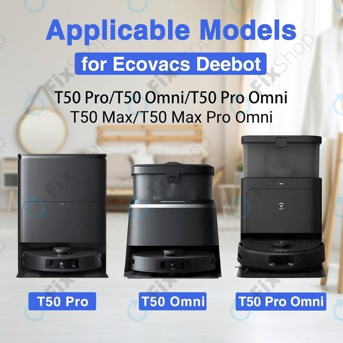 Filtre HEPA, 2 pièces pour Ecovacs Deebot T50 Omni, T50 Pro Omni, T50 Max, T50 Max Pro Omni