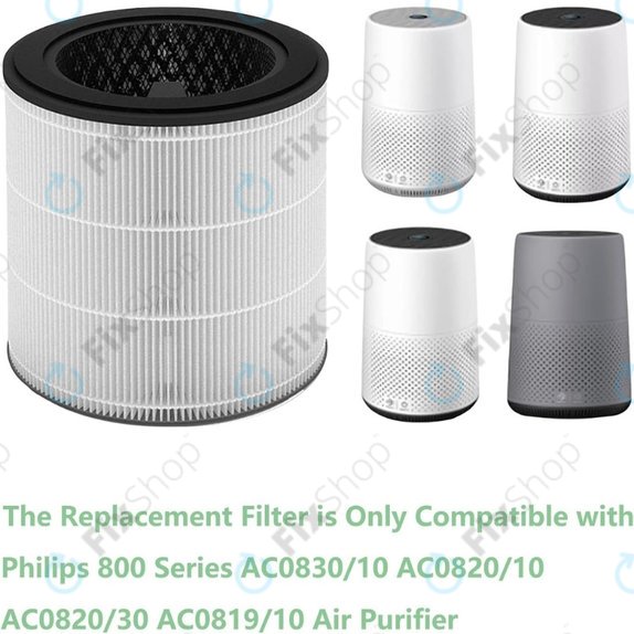 Philips 800-series, AC0830/10, AC0820/10, AC0820/30, AC0819/10 - Filtre HEPA 3-en-1 (Charbon actif)