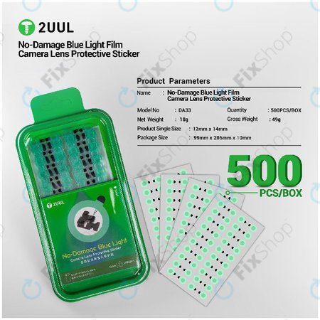 Stickers de protection lentille caméra (anti-lumière bleue), 2UUL DA33, 500 pcs/pack