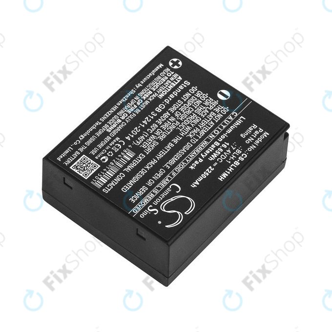 Batterie pour Olympus E-M1, 2250mAh, Li-Ion, 7.4V, BLH-1, HQ