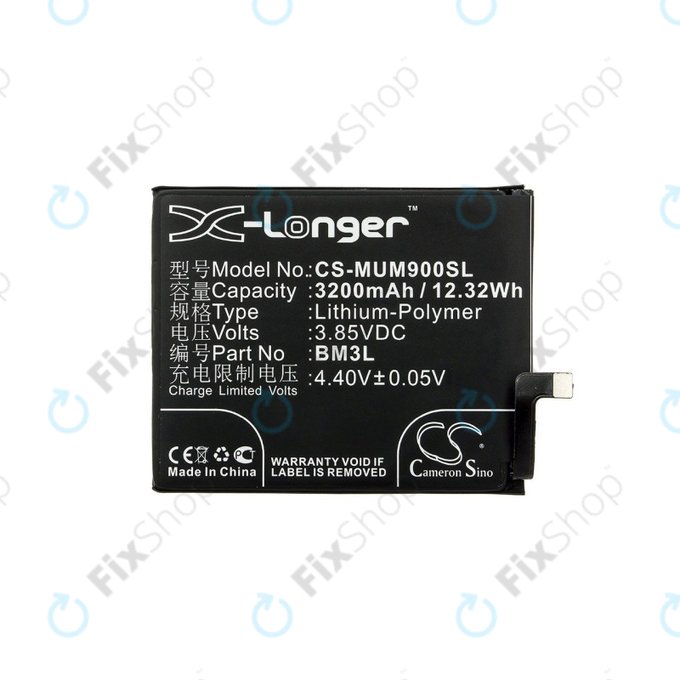 Batterie pour Xiaomi Mi 9, 3200mAh, Li-Pol, 3.85 V, BM3L, HQ