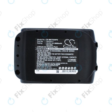 Makita Séries B, C, D, F, G, H, J, L, M, P, S, T, U, V, X - Batterie BL18xx Li-Ion 18V 6000mAh HQ