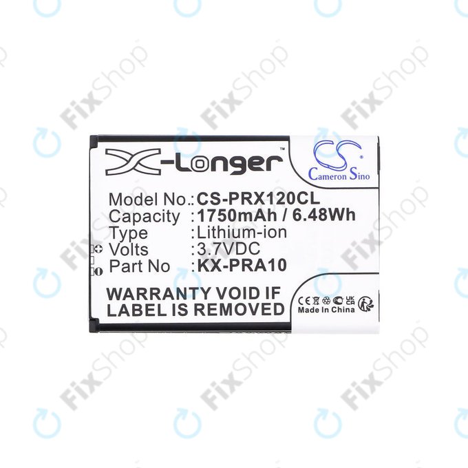 Batterie pour Panasonic KX-PRX110, 120, 150, 1750mAh, Li-Ion, 3.7V, KX-PRA10, HQ