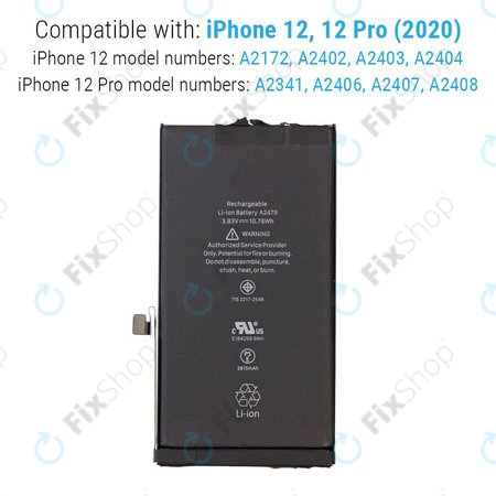 Apple iPhone 12, 12 Pro - Batterie A2479 2815mAh Service Pack