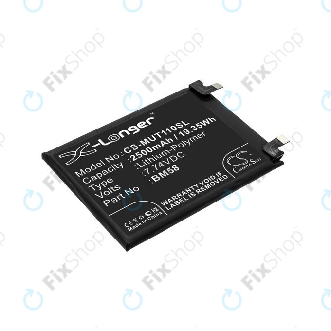Batterie pour Xiaomi 11T Pro, 2500mAh, Li-Pol, 7.74 V, BM58, HQ