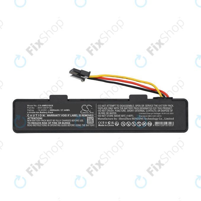Batterie pour Xiaomi VIOMI V3, Mijia 2, Mi Robot Vacuum Mop P, 2600mAh, Li-Ion, 14.4V, MH1-4S1P-SC, HQ
