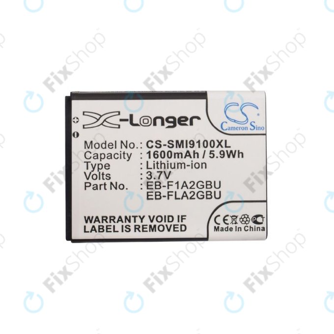 Batterie pour Samsung i9100, Galaxy S II, 1600mAh, Li-Ion, 3.7V, EB-F1A2GBU, HQ