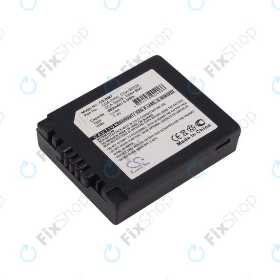 Batterie pour Panasonic DMC-FZ10, 680mAh, Li-Ion, 7.4V, CGA-S002, HQ