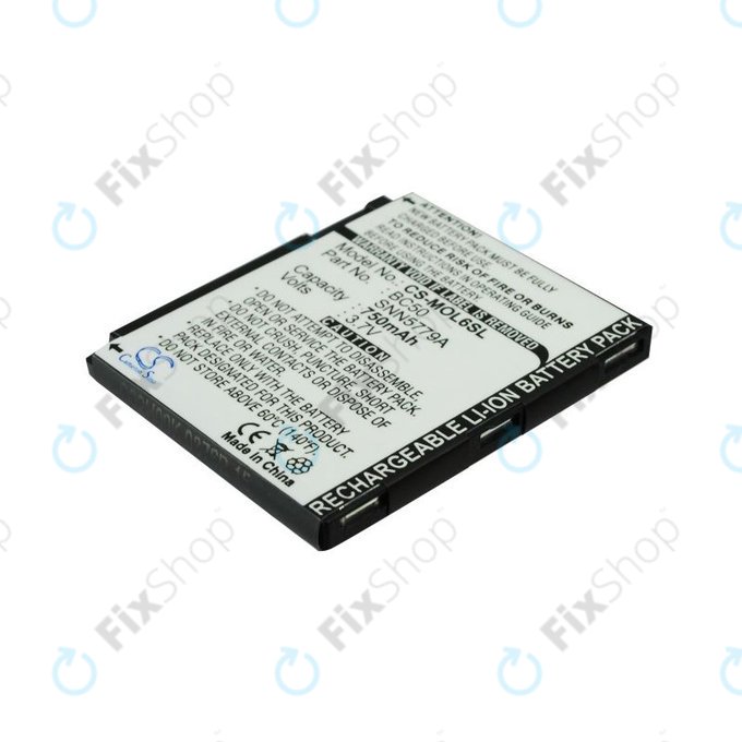 Batterie pour Motorola Aura, SLVR L2, L7, L9, 750mAh, Li-Ion, 3.7V, BC50, HQ