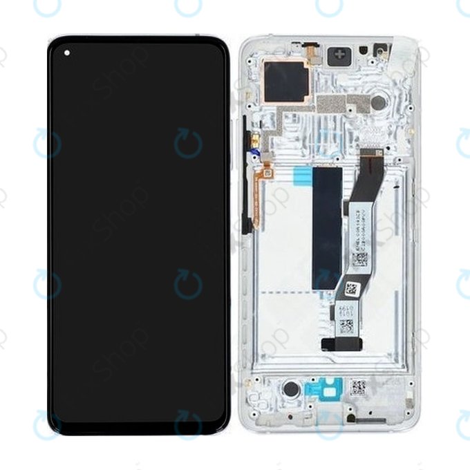 Xiaomi Mi 10T 5G, Mi 10T Pro 5G - Écran LCD + Écran Tactile + Cadre (Argent Lunaire) - 5600040J3S00 Genuine Service Pack