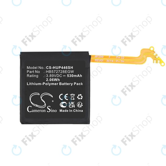 Batterie pour Huawei Watch GT4 46mm, 530mAh, Li-Pol, 3.89V, HB572728EGW, HQ